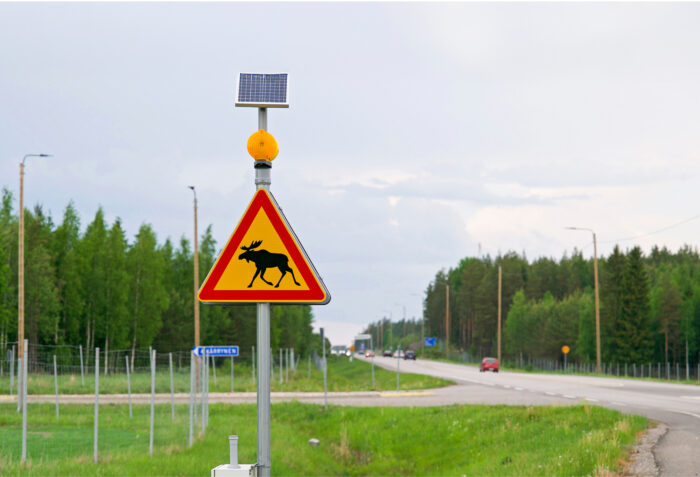 Huomiovalo syttyy, kun riistaa liikkuu lähistöllä.